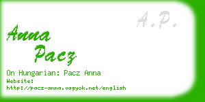 anna pacz business card